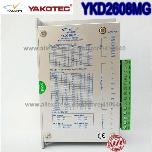 Genuine YAKO YKD2608MG Stepper Motor Drive for NEMA23 to NEMA34 Stepper Motor with DC 24 to 80V Updated from YKB2608MG MH