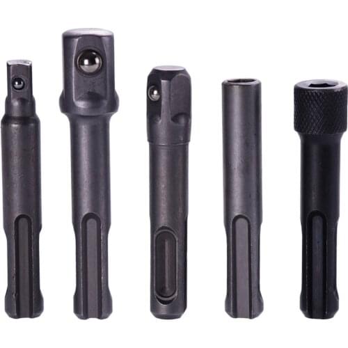 ANENG 5Pcs/Set 3Pcs SDS Plus Socket Driver Drills Drill Bit 1/4" 3/8" 1/2" Socket Adapter +2Pcs 1/4" Hex Bit Holder #281042