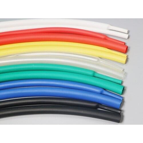 Freeshipping 7Meter/lot 1.6;2.4;3.2;4.8;6.4;7.9;9.5mmdouble wall thermal heat shrink tube tubing with glue shrink ration 3:1