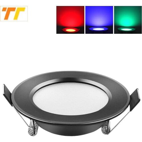Ultra Bright Round black LED Downlight 3W 5W 7W 9W 12W 15W Aluminum AC110V 220V LED Down Light Red blue green Recessed Spot