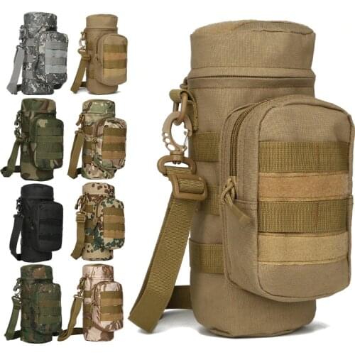 Military MOLLE Tactical Travel Water Bottle Kettle Pouch Carry Bag Case for Outdoor Activities Tactical Gear Pack Bag