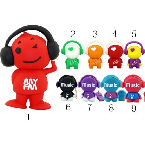 High Speed Funny Cartoon Music Toys USB Flash Drives USB 2.0 Pen Drive 32GB/16GB/8GB/4GB Music Man Pendrives Mini U Disk Flash