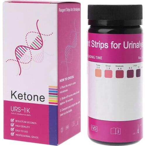 100 Strips/Set Ketone Test Strips Urine Tester Reagent Strip Anti-VC Test-Atkins Diet Weight Loss Analyze Analysis Urinary