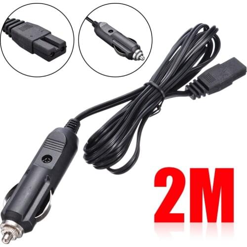 2 Pin Black Car Cooler Box Mini Fridge Cable Connector Durable DC 12V Cars Cooler Boxes Adapter Connection Cord Plug 2M