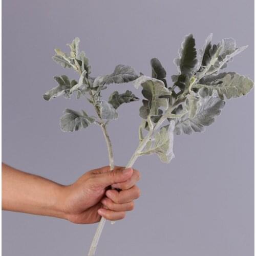 2pcs Indoor Outdoor Decoration Wall Decor Spray Leaf Plant Synthetic Artificial Flowers Wall Fake Plant