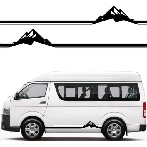 2PCS Side door bumper stickers hiace VW T5 T6 ford transit Mercedes Vito to V W447 V260 racing stripes DIY custom accessories