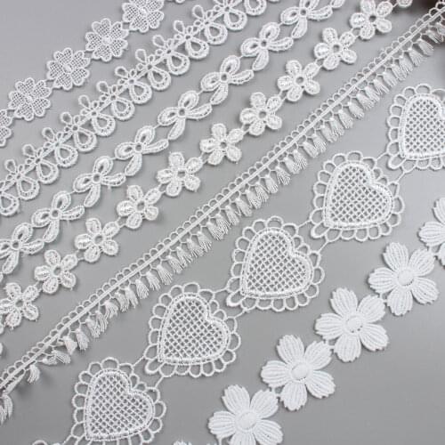5yards/lot 15/23/45mm Soluble White Lace Ribbon Diy Wedding Dress Skirt Edge Wrapping lace trims Garment Accessories Wholesale