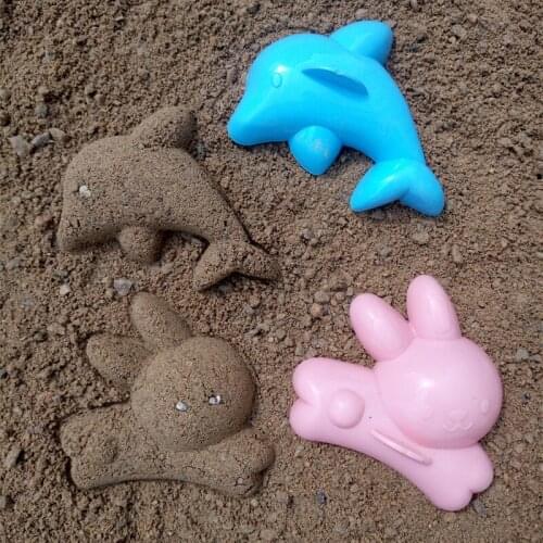 4 PCS set Cute Summer Beach toys Dolphin Rabbit Pumpkin figure shape summer kids baby Beach model toys