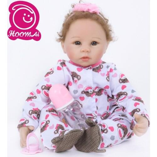 45CM Fashion Soft Silicone Cotton Body Exclusive Bebe Reborn Doll Realistic Baby Toy Lovely Doll For Kids Christmas Gifts 18Inch