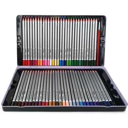 48Color Watercolor Pencil Water Soluble Colored Pencils Iron box with brush pen for Artist Drawing Children School Supplies