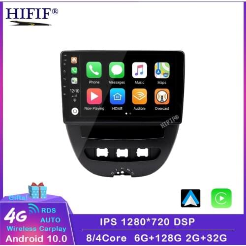 Android 10.2 Din Car Multimedia Player For Peugeot 107 Toyota Aygo Citroen C1 2005-2014 Radio Stereo GPS Navigation