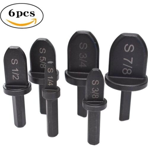 6 Pieces Of Brass Tube Expander Electric Air Conditioning Copper Tube Reamer Tool Turret Handle 1/4-7/8