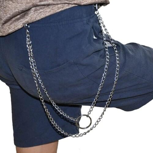 Big Ring Pendant Key Chain Rock Punk Trousers Hipster Keychains Pant Jean Keychain Hip Hop Trouser Decor Accessories
