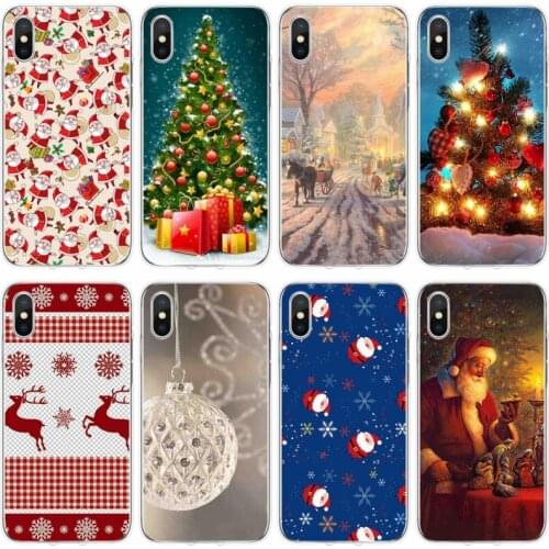 Christmas Snow Santa Tree New Year Cover Soft Silicone Phone Case For iPhone 6 6plus 7 8plus 5 5S 5C SE X XS XR XS Max