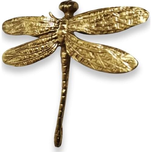 Pure Copper Dragonfly Handles Gold Drawer Cabinet Door Cupboard Pulls Knobs handles for furniture kitchen accessories slides