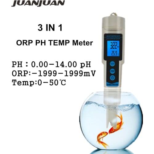 3 IN 1 ORP PH TEMP Meter Tester All Kinds Water Detector Multi-parameter Digital Water Waterproof Quality Monitor Tester 40%off