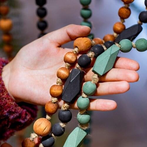 Wooden Bead Hemp Decoration Beaded Restaurant Partition Curtain Curtain Bandage Wall Decoration Art Hanging Decoration