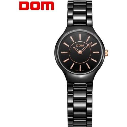 DOM Wrist Watches For Women Fashion Waterproof Steel Strip Analog Quartz Wristwatch Creative Watches Gifts For Ladies