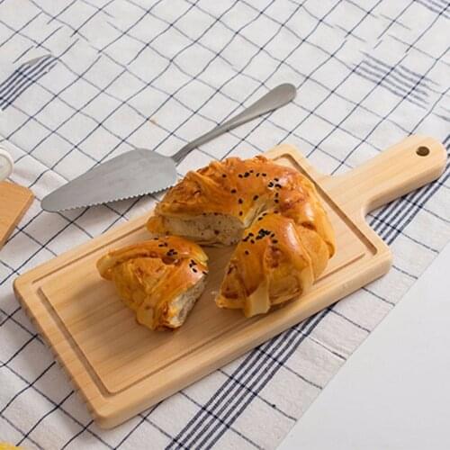 2 Size Natural Kitchen Chopping Blocks Bread Pallet with Handle Baking Cutting Board Wooden Board Handmade Kitchen Accessories
