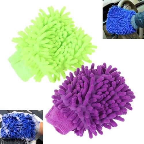 Double Sided Microfiber Washing Hand Gloves Car Window Dust Cleaning Glove Household Cleaning Towel Kitchen Accessories