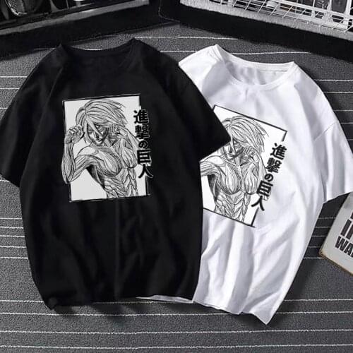 2021 Hot Anime Attack on Titan T Shirt Vintage Manga Printed Clothing Women Men Summer Loose Short Sleeve Oversized Camisetas