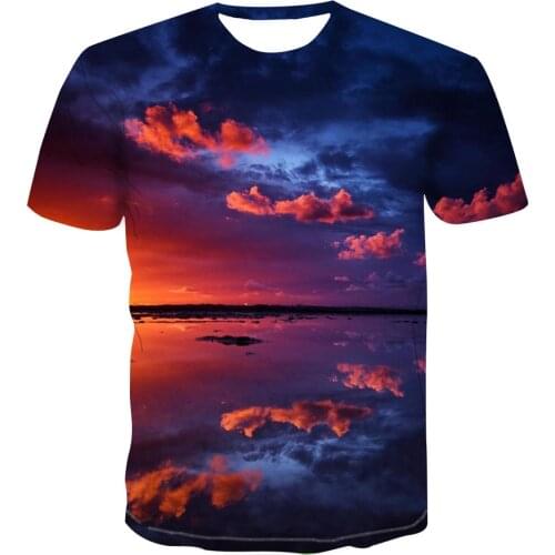 2020 hot sale 3D t-shirt mens creative fashion landscape color map cartoon character summer short sleeve printed top xxs-6xl