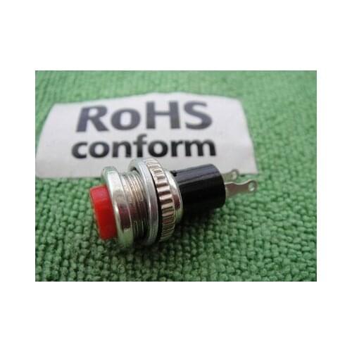 Red Cap 10mm Momentary N/O OFF-(ON) Car Boat 3V/6V/9V/12V Push Switch RS316 50pc