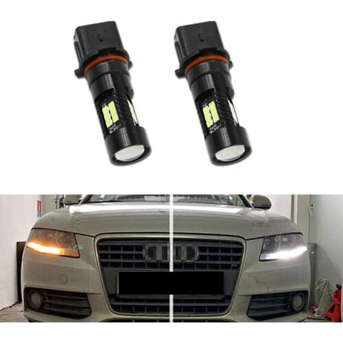 2pcs Xenon White P13W Canbus No Error LED Bulbs For Audi A4 B8 NonFL (2008-2012) Daytime Running Light DRL Lamp