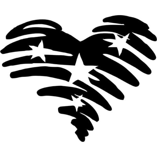 MIGNATIS - Heart Sticker with Stars Created as Lines Mural Art Decal For Car Window Loptop Decoration Vinyl Stickers Waterproof