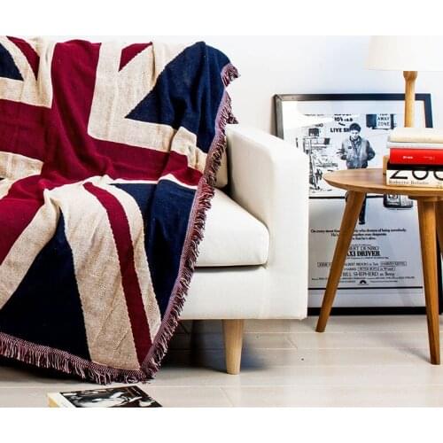 Tassels Union Jack Star-Spangled Banner Soft Sofa Blanket Throws Rugs Sofa Cover Chair Cover Table cover Home Decor 125x150cm