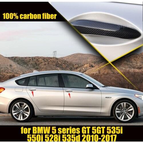 100% Real Carbon Fiber Door Handle Trim Cover Molding Fit for BMW 5 Series GT 5GT 535i 550i 528i 535d 2010-2017