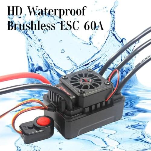 Upgrade Sensorless 60A Waterproof Brushless ESC Electric Speed Controller with 6V / 3A BEC for 1/8 1/10 1:10 RC Car Parts