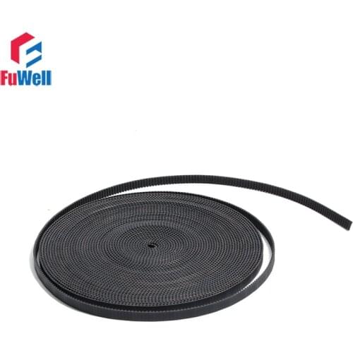 2GT Type Opened Timing Belt 2mm Teeth Pitch Gear Pulley Belt 6mm/10mm Width Black Rubber Transmission Belt