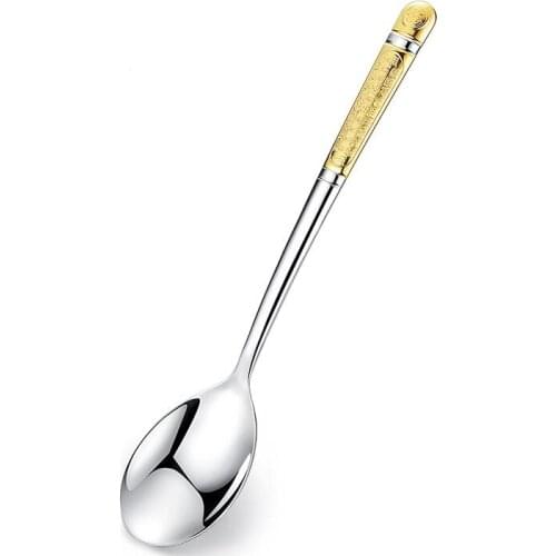 Silver spoon sterling silver 999 children adult household solid sterling silver long and short handle coffee Chinese soup spoon