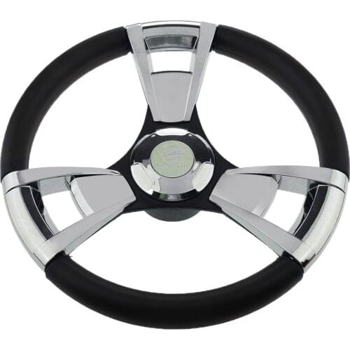 Stainless Steel 3 Polished Spoke Steering Wheel 350mm For Marine Boat