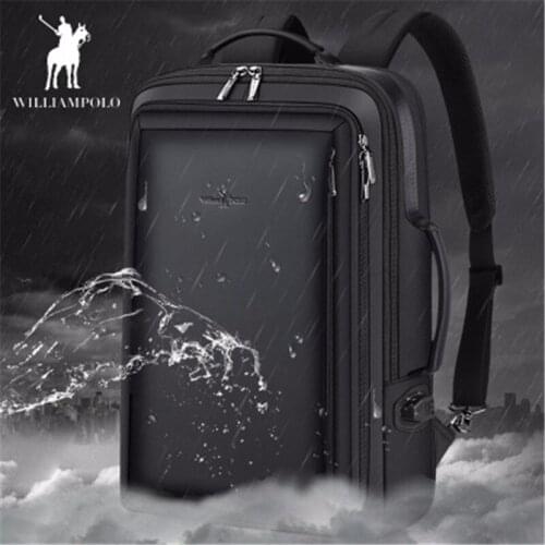 Williampolo Mens Backpack 2019 New Mens Business Computer Bag USB Charging Backpack Outdoor Sports Backpack Student Bag plecak