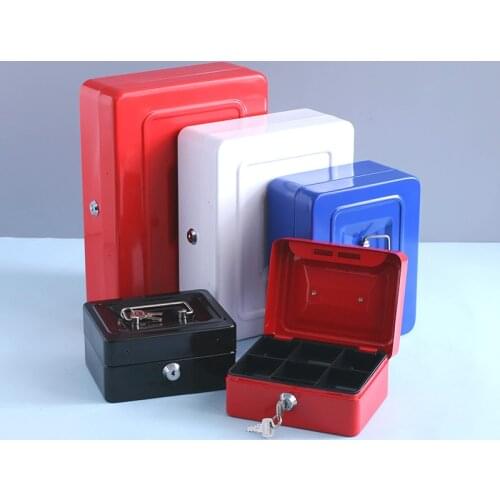 Steel Safe Box Key Lock Money Jewelry Storage Security Box For Home School Office With Compartment Tray Lockable Safes Size XL