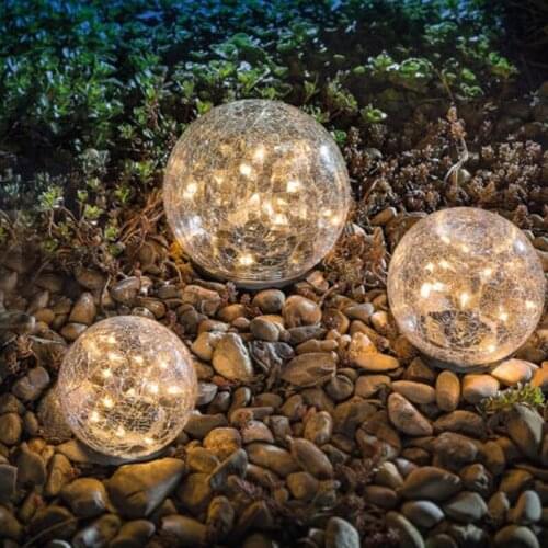 LED Solar Crystal ball Lights Outdoor IP65 Waterproof Led Solar Garden Light Flickering Earth Lamp For Courtyard Garden Balcony