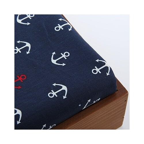 Pinted Cotton Fabric For Sewing DIY Handmade Material Of Sheet Pillow Hometextile Cloth Purse Ocean Style Half Meter160x50cm