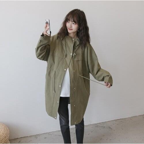 Spring Fashion Korean-style Maternity Clothes Casual Loose And Plus-size Pregnant WOMENS Trench Coat Jacket Long-Sleeve Top