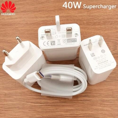 Huawei Mate 30 Pro Supercharge Charger 40W EU/US/UK Fast Charge Usb Wall Adapter Type Cable For P20 P30 P40 pro Nova 5 5T 7 Pro