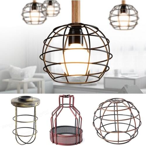 Bulb Cage Guard Iron Vintage Ceiling Shade For Home Light Fitting Cafe Lampshade
