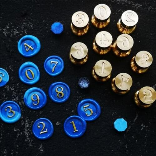 1.2cm small size number 0-9 Brass Head Wax Stamps Sealing Wax Stamp Wedding Invitation Stamps Christmas Card Wax Seal Stamp