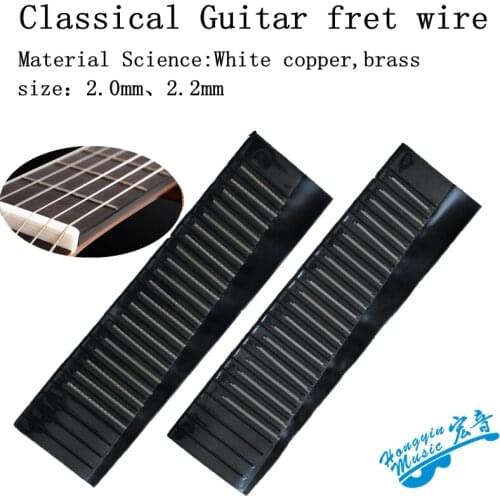 1Set (20 Pieces) Classical Guitar Fingerboard Frets Brass/Cupronickel/Corner Cut Nickel-copper Alloy Fret Wire 2.0MM / 2.2MM