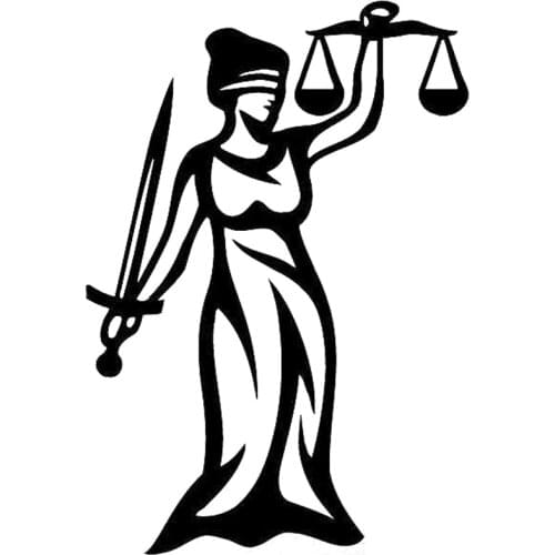 10.2cm*14.7cm Law Statue Of Justice Vinyl Car Styling Decals Stickers Black/Silver S3-6470