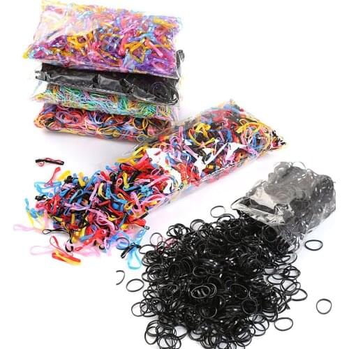 1000Pcs Baby Children Hair Ring Colorful Small Disposable Rubber Band Strong Pull Constant Elastic Girls Hair Bands Accessories