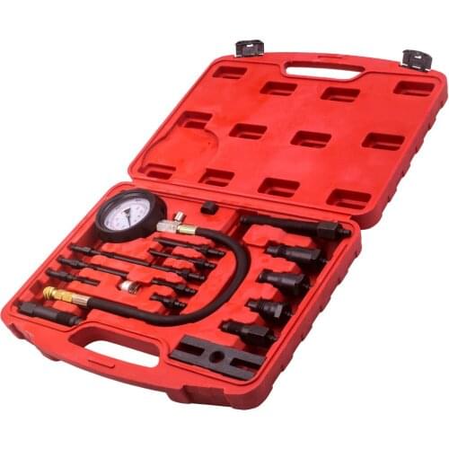 Diesel Engine Compression Gauge Tester Cylinder Pressure Test Tools Kit 16PCS