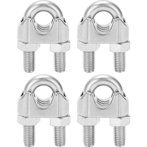 HOT SALE 4Pcs Wire Rope Clamp U Bolt Saddle Fastener M14 Heavy Duty Wire Rope Clamp For Rigging Rope Industry Household Tensione