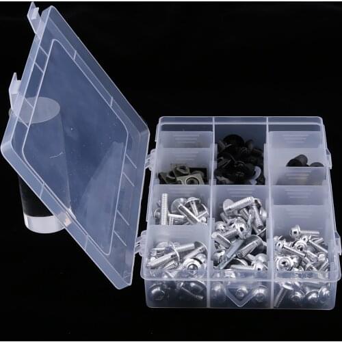 446 Pieces Motorcycle Windscreen Fairing Bolts Fastener Clips Screws Black