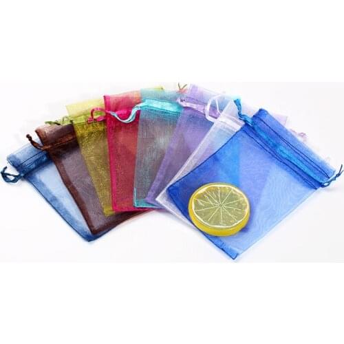 50pcs 7x9 9x12 10x15 11x16 13x18cm White Organza Bags Wedding Birthday Party Candy Box Christmas Chocolate Packing Gift Bags